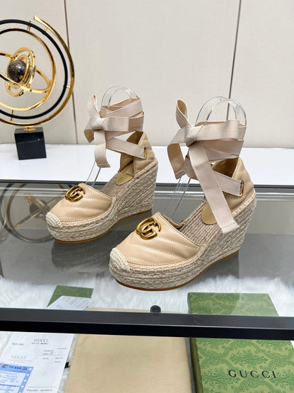 OGS38 Leather Women Heel shoes 35-42 With box