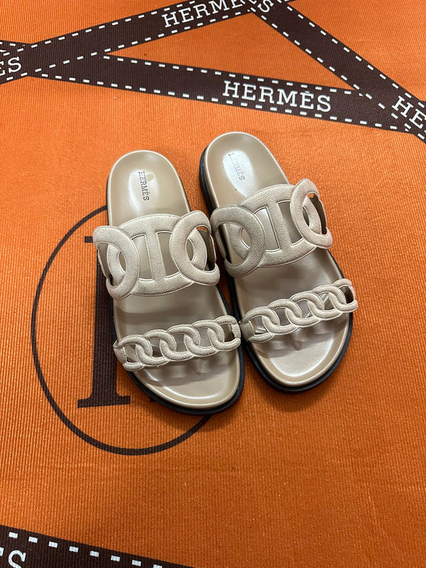 MJHS16 Leather Women Slipper Size 35-42 Shoes with box