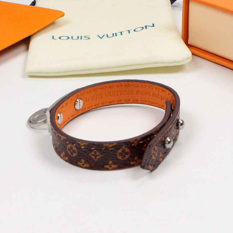 LVB82 flower leather letter Pendant Bracelet 316L steel women   Jewelry