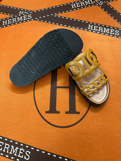 MJHS16 Leather Women Slipper Size 35-42 Shoes with box