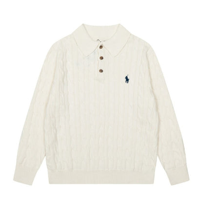 LFC5 New men's and women's spring and autumn collared sweaters, sweater base clothes