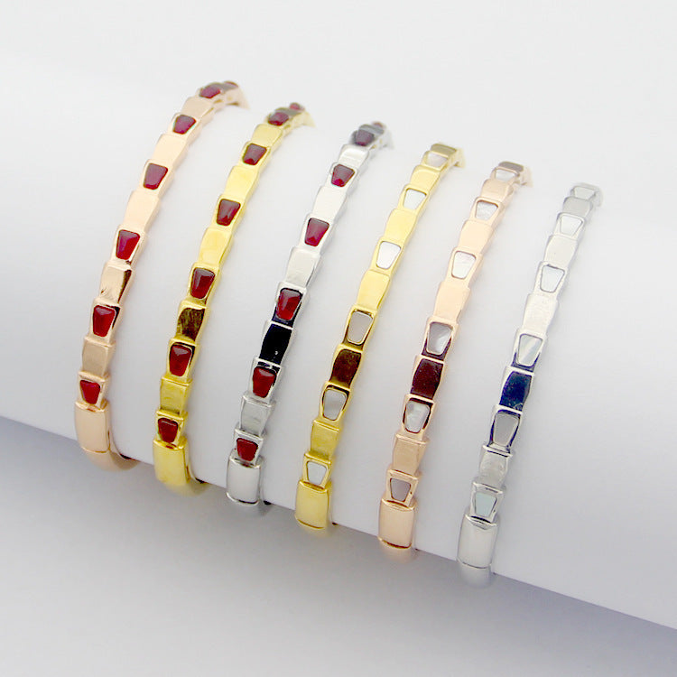 BVB05   White Shell Red Agate Bracelet Jewelry