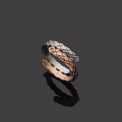 CJ02   Double color ring jewelry for lovers