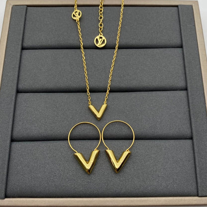 LVH63   Ladies' new fashionable stud necklace set jewelry