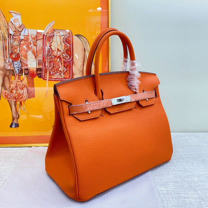 GHP2 Leather Cowhide Bag 25CM 30CM 35CM High quality Birkin Bag