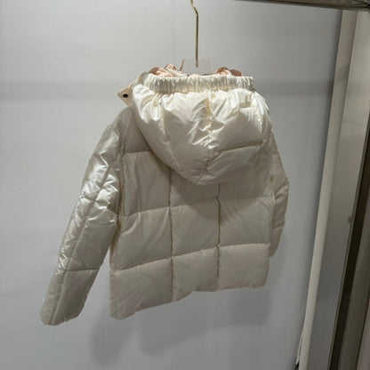 043027   Children's checkered short color blocked short down jacket, thickened children's  kids  clothing