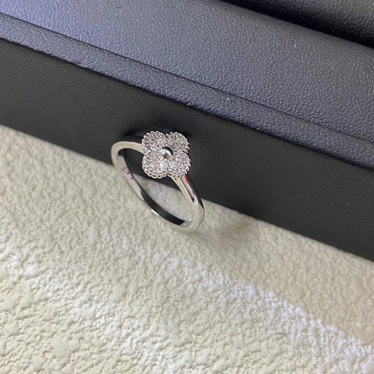 AVSR1   Mini full diamond four-leaf clover ring jewelry