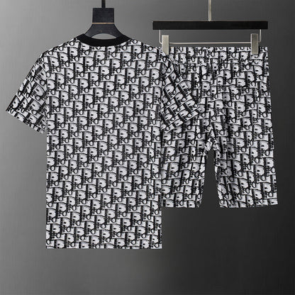 DIC119 New men's short sleeved polo top+shorts clothing