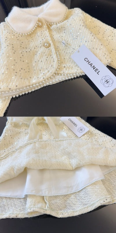 TCHC16   New style girls' spring and autumn thin woolen skirt+outerwear Clothing