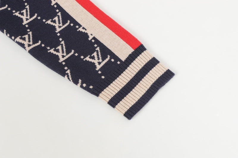 LVC032 New men's and women's high-quality knitted sweaters, jacquard sweaters, baseball jackets, retro American sports style clothing