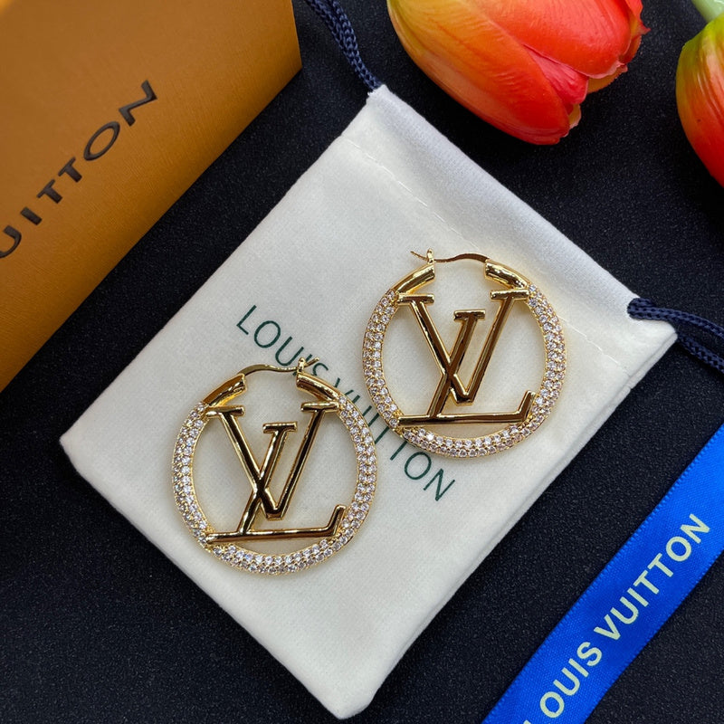 LVE120 New Women's Fashion Gold Plated Earrings Jewelry 4CM