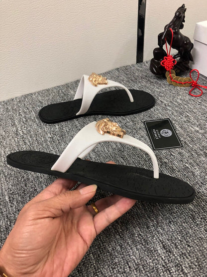 YVS8 Leather slippers couples shoes 36-45 With box