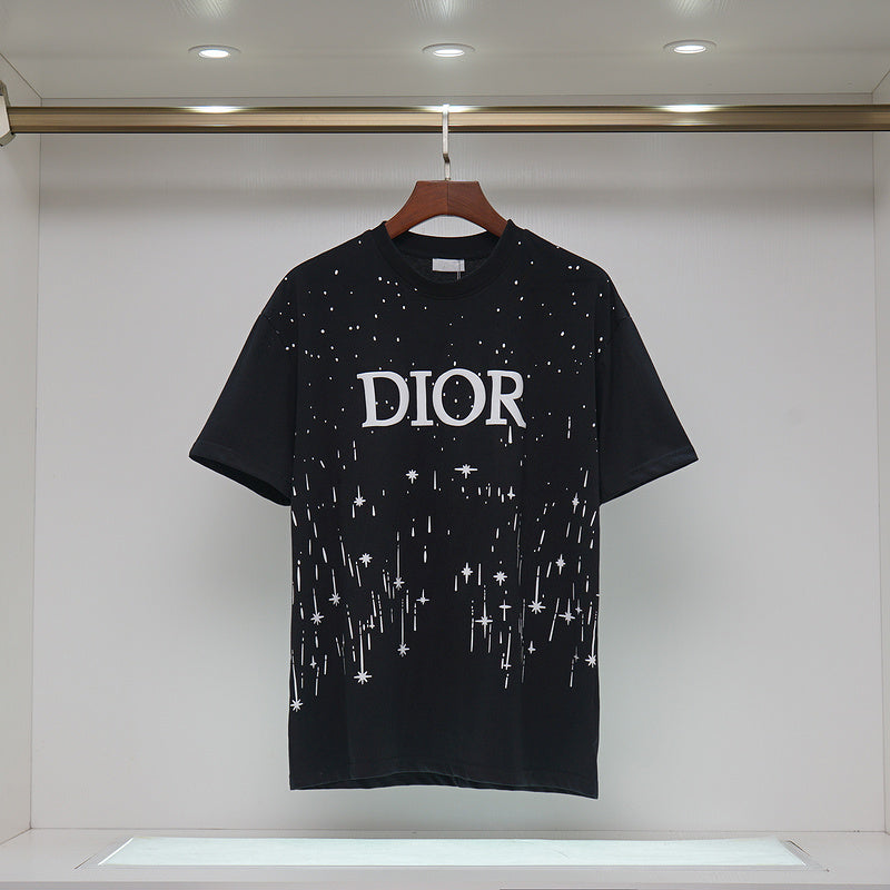 DIC08  New  Men's and women's letter embroidery short-sleeved T-shirt clothing