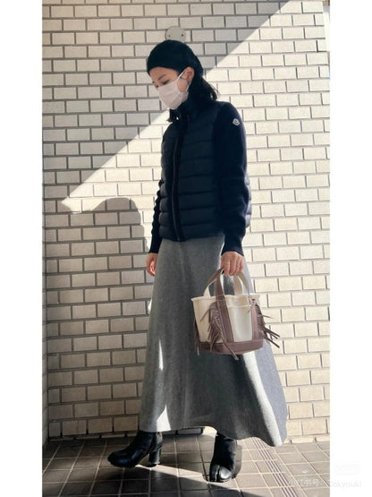 042067  Women's knitted spliced down jacket clothing