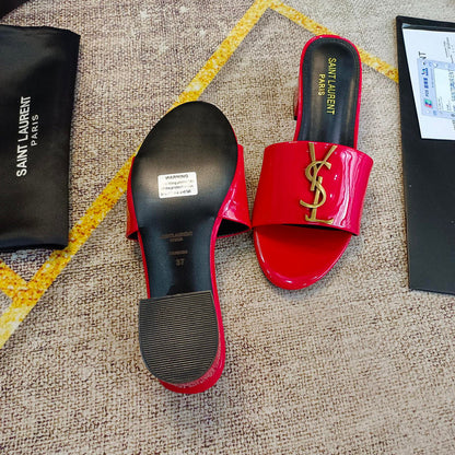 MJYS3 Leather 6.0CM Slippers Size 35-42 Shoes with Box