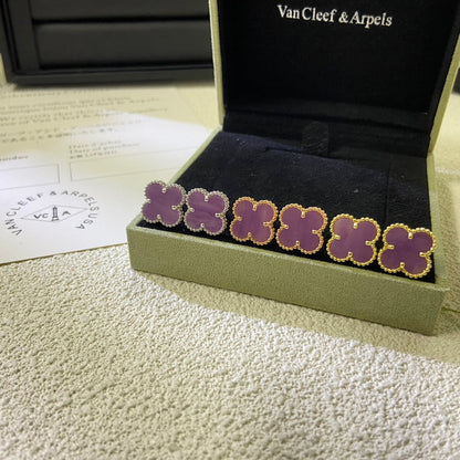 AVSE4  New violet four-leaf clover earrings jewelry