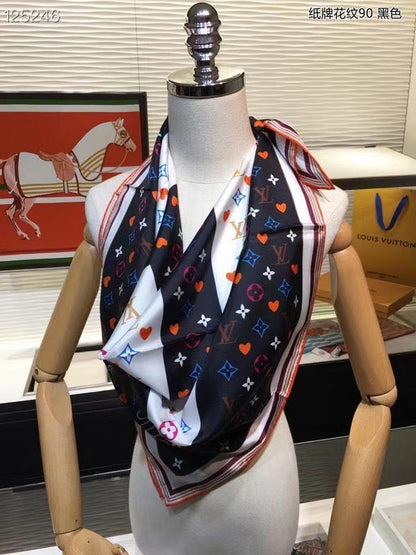 XLC01 Silk satin 90-90CM Scarf