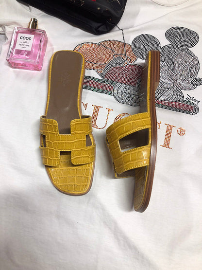 OHS02 Couples slipper Leather Shoes 35-42 with box