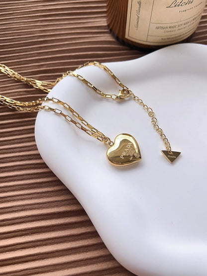 X607  Women's fashion necklace 316L steel gold plated jewelry