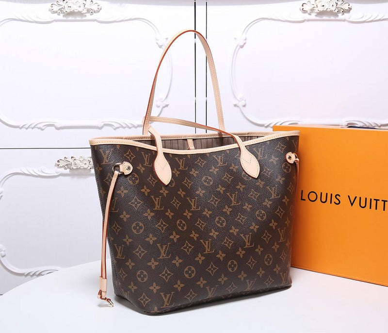 GLP8  Neverfull Bag high quality L*V bag for lady gift Canvas leather small size 32x29x17cm/ big 40×33×20CM