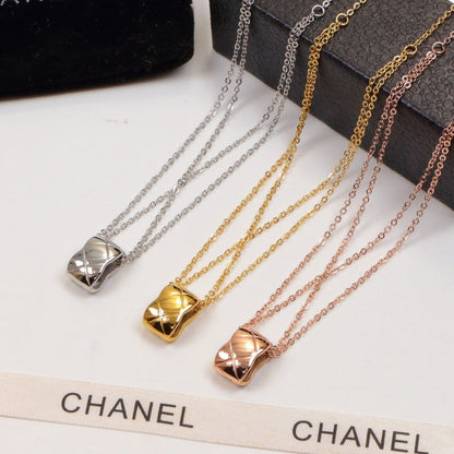 CHN49 316L Steel Gold Plated CC Necklace High Quality Jewelry