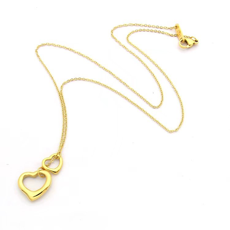 TN026   Women's heart-shaped stainless steel necklace jewelry