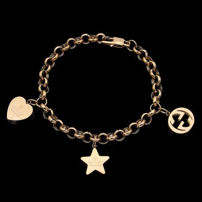 GB04  Women's Heart Star Bracelet Jewelry