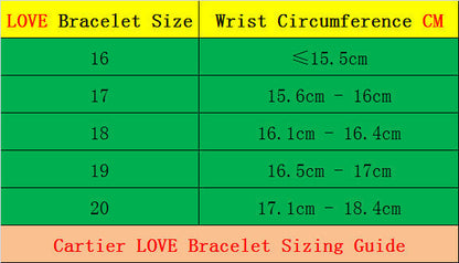 CAB15 brand bangle LOVE bracelet screw bracelet with screwdriver The most classic bangle 316L steel 18K gold plated  Jewelry 15-22cm