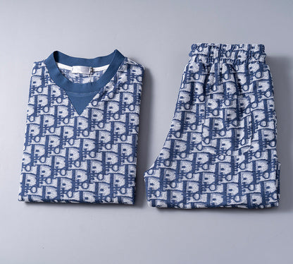 DIC119 New men's short sleeved polo top+shorts clothing