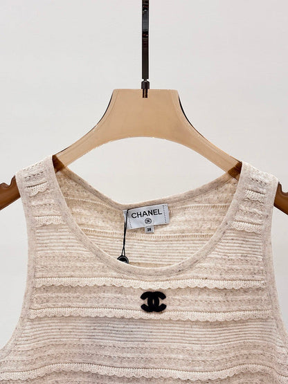 CHC51 Crew-neck three-dimensional jacquard knitted vest clothes