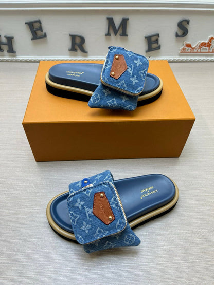 YLS5 Leather Slippers Size 36-45 Shoes with Box