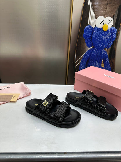 MJMS4 Leather Women Slipper Size 35-42 Shoes with box