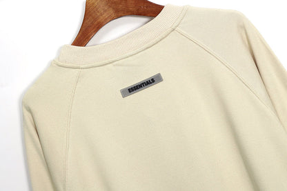 ESC6   Three-dimensional laminated letter LOGO cotton terry round neck sweater