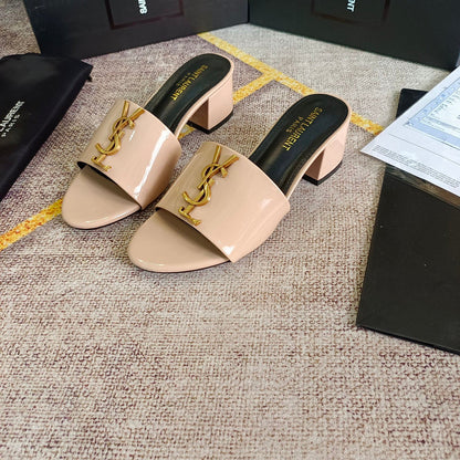 MJYS3 Leather 6.0CM Slippers Size 35-42 Shoes with Box