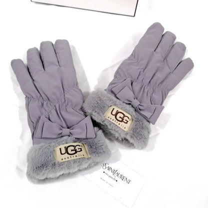 PUGG1  Women's new warm bow gloves