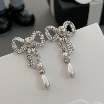 CE2 Fragrant butterfly hanging pearl drop earrings  Jewelry