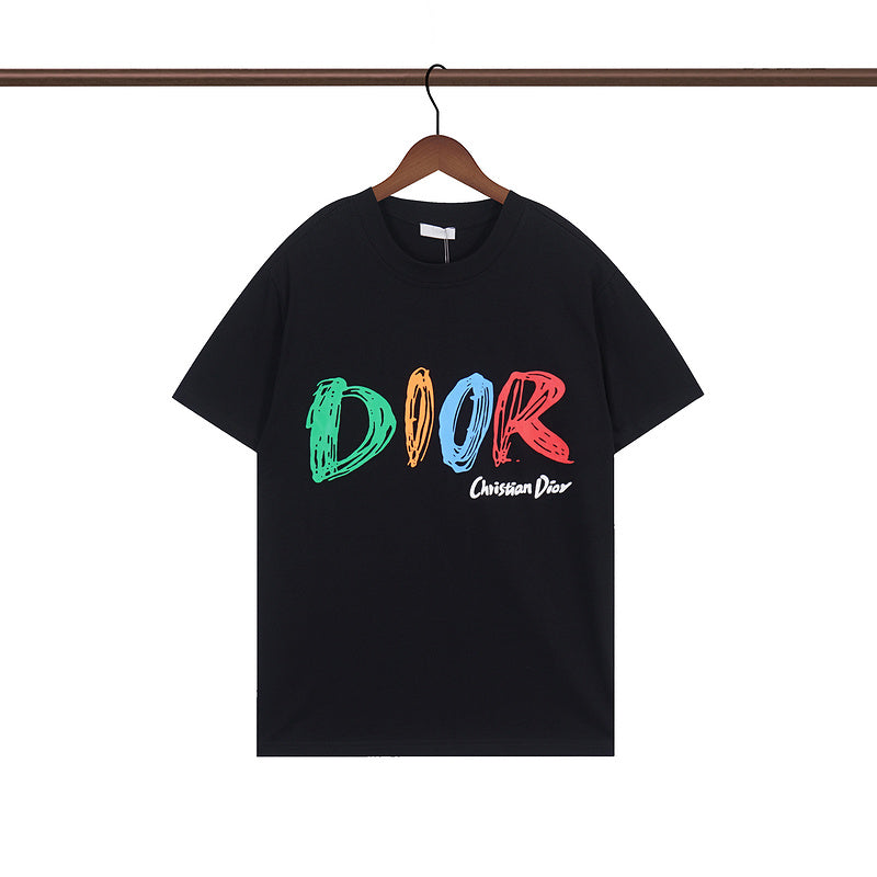 DIC011 New  Men's and women's letter embroidery short-sleeved T-shirt clothing