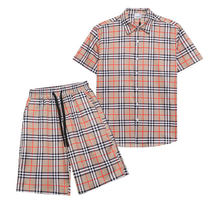 BUC120  New Fashion Summer Suit Short Sleeve Shirt Shorts