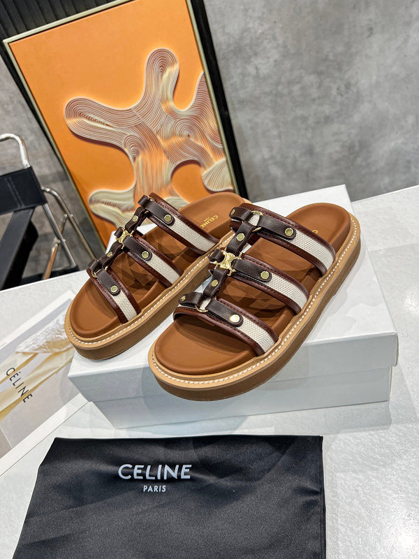 MBCS10 Leather Slippers Size 35-41 Shoes with Box