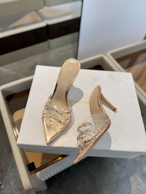 MBGS2 Leather 8.5CM 10.5CM Slippers Size 35-41 Shoes with Box