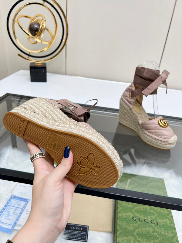 OGS38 Leather Women Heel shoes 35-42 With box