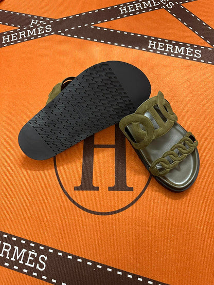 MJHS16 Leather Women Slipper Size 35-42 Shoes with box