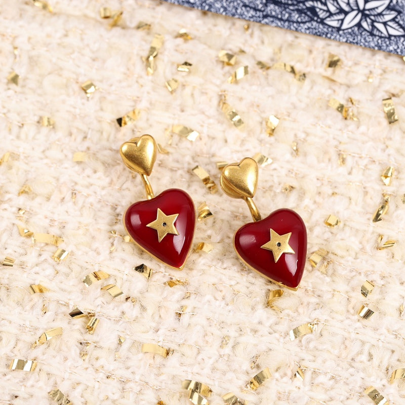 DE129  Classic ladies love pattern stud earrings  Jewelry