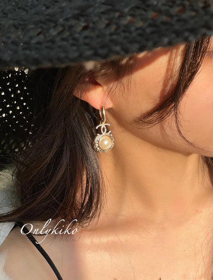 A644   Women's pearl hook earrings jewelry