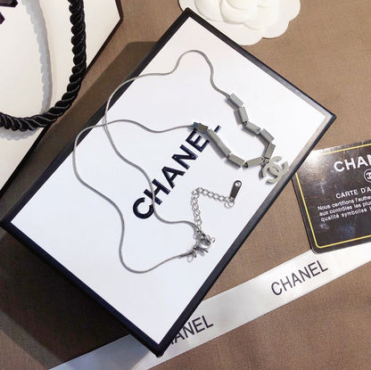 X411   Women's small square necklace jewelry