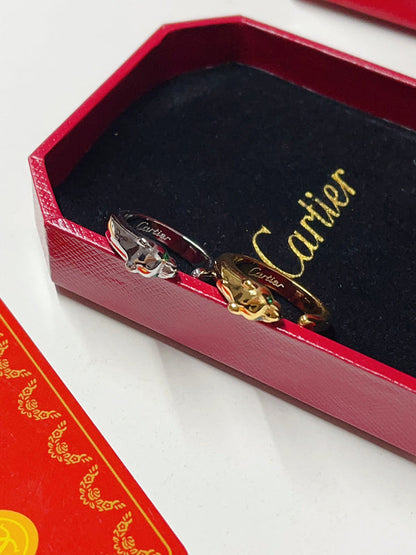 J142  Men's and women's titanium steel cheetah ring jewelry