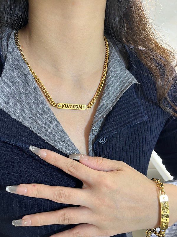 X633    Men's and women's titanium steel necklace jewelry