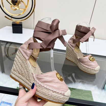 OGS38 Leather Women Heel shoes 35-42 With box