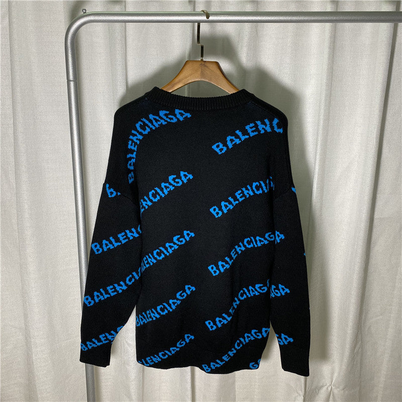 BAC20 Men and women classic series letter jacquard sweater