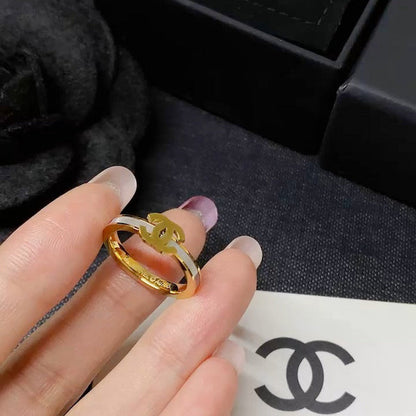 J136  Titanium steel mother-of-pearl ring jewelry